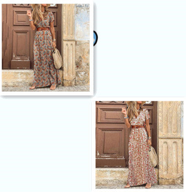 Susan Sukienka Damska w Kwiaty – Elegancka Sukienka z Dekoltem w Serek z Poliestru o Wygodnym Kroju i Szykownym Stylu