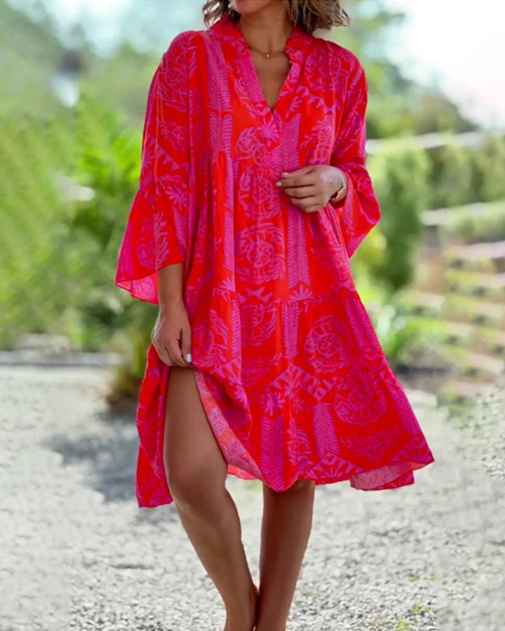 Ingrid Sukienka Boho Damska – Geometryczna i Modna Sukienka na Lato, Festiwale i Wakacje