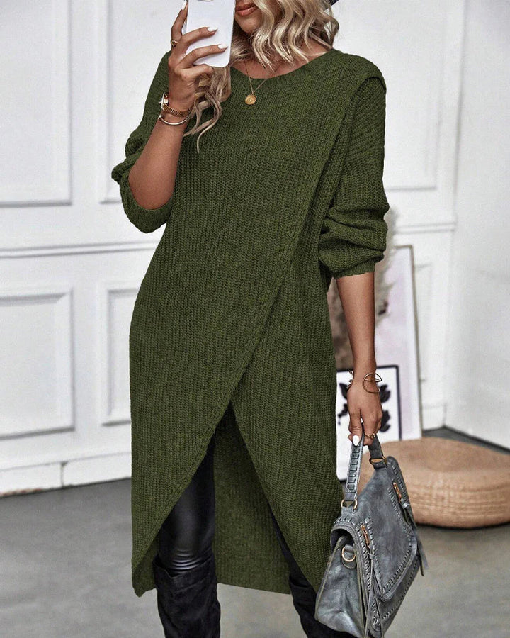 Sylvia Sweter Damski – Długi Sweter Elegancki & Wygodny na Codzienny Szykowny Look