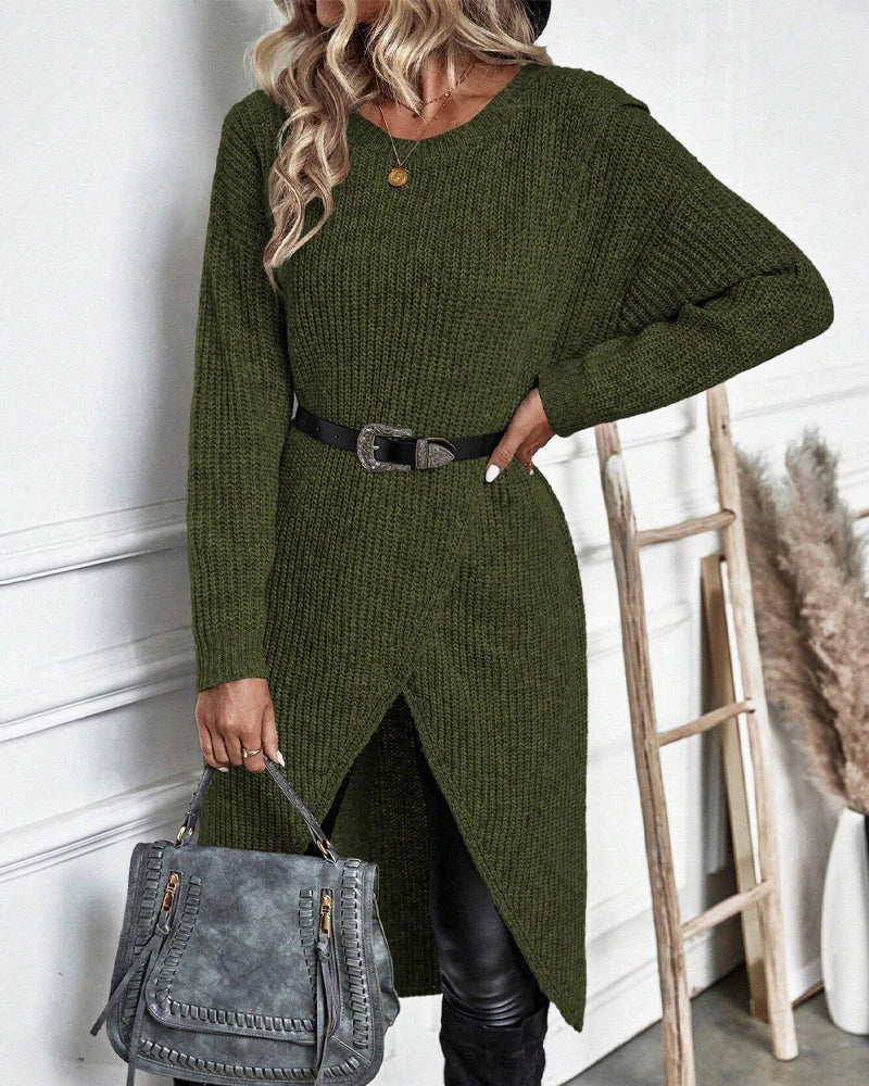 Sylvia Sweter Damski – Długi Sweter Elegancki & Wygodny na Codzienny Szykowny Look