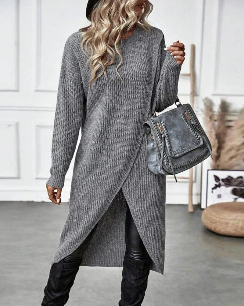 Sylvia Sweter Damski – Długi Sweter Elegancki & Wygodny na Codzienny Szykowny Look