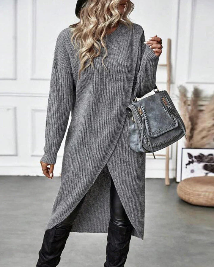 Sylvia Sweter Damski – Długi Sweter Elegancki & Wygodny na Codzienny Szykowny Look