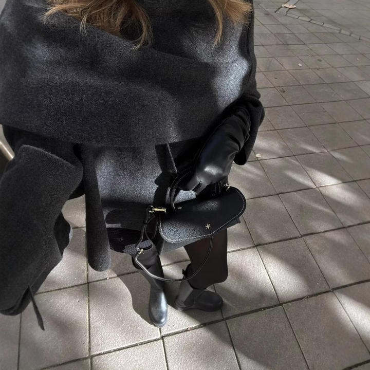 Emma Poncho Damskie – Asymetryczne z Wełny, Eleganckie i Idealne na Zimowe Ogrzanie