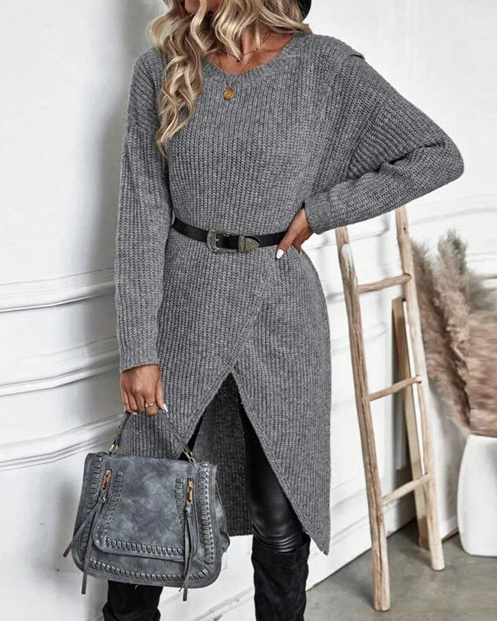 Sylvia Sweter Damski – Długi Sweter Elegancki & Wygodny na Codzienny Szykowny Look