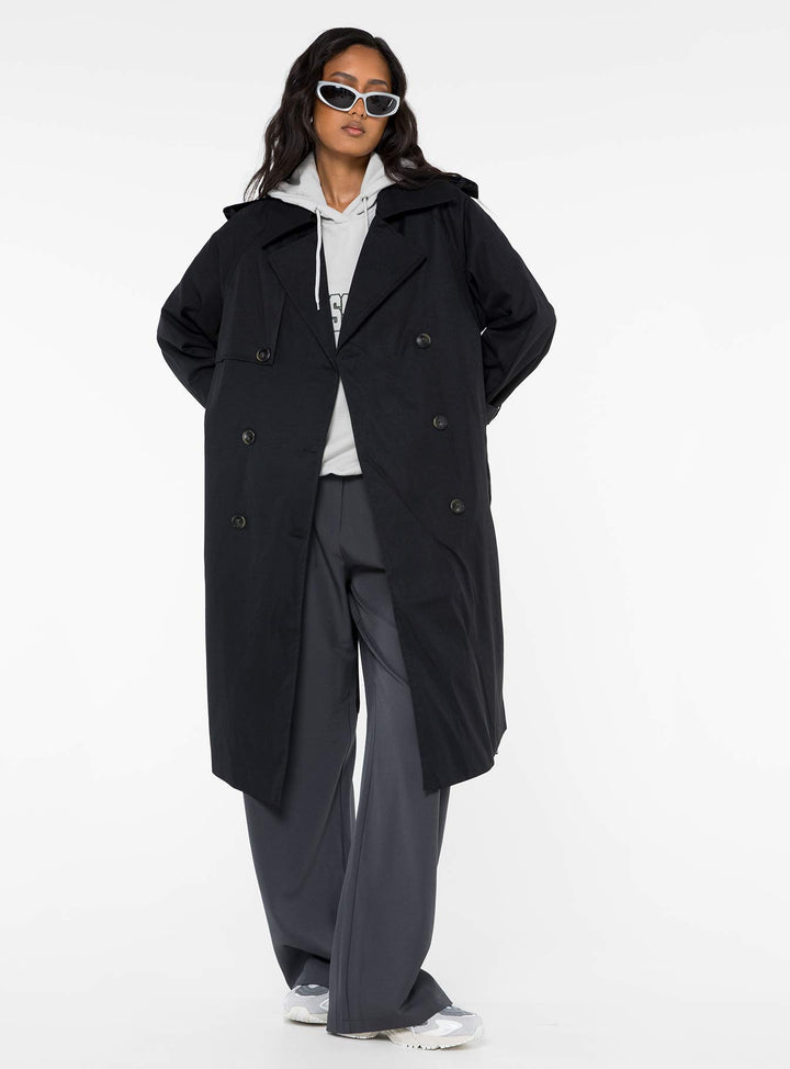 Audrey | Klasyczny Oversized Płaszcz Trench z Podwójnym Zapięciem