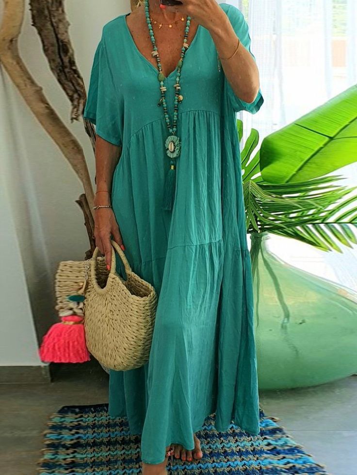 Saylor Długa Sukienka Letnia Damska – Luźna Sukienka Maxi w Stylu Boho na Wakacje i Czas Wolny