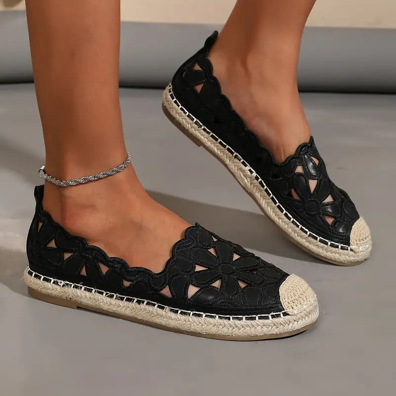 Aurélie Espadryle Damskie – Wygodne Letnie Buty z Eleganckim Kwiatowym Wzorem