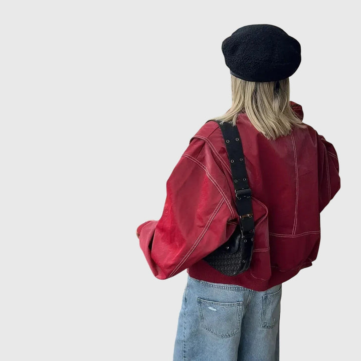 Faye | Casual Oversized Kurtka Skórzana