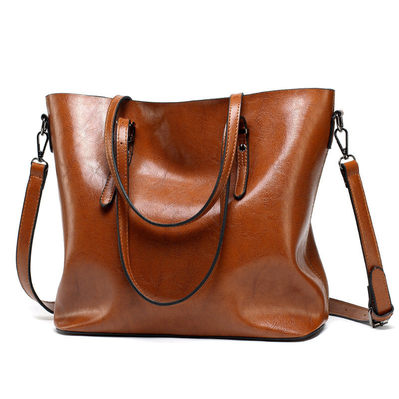 Stylowa Wodoodporna Torebka Tote Elsie – Woskowana Skóra, Wegańska