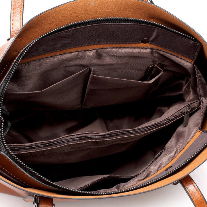 Julia Damska Torba Tote – Wodoodporna Torebka z Woskowanej Skóry z Przestronną Przegrodą