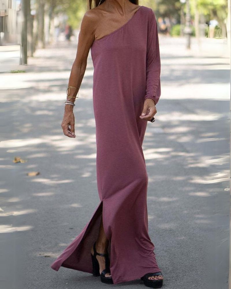 Sukienka Boho Misty – Asymetryczny Krój na Jedno Ramię i Lekki Materiał Bez Zagnieceń