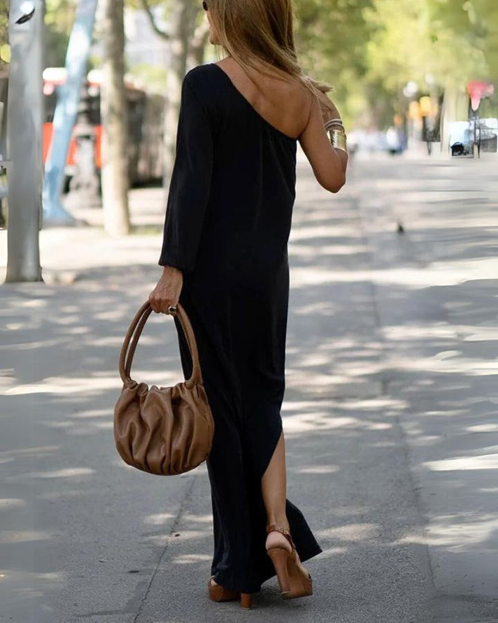Sukienka Boho Misty – Asymetryczny Krój na Jedno Ramię i Lekki Materiał Bez Zagnieceń