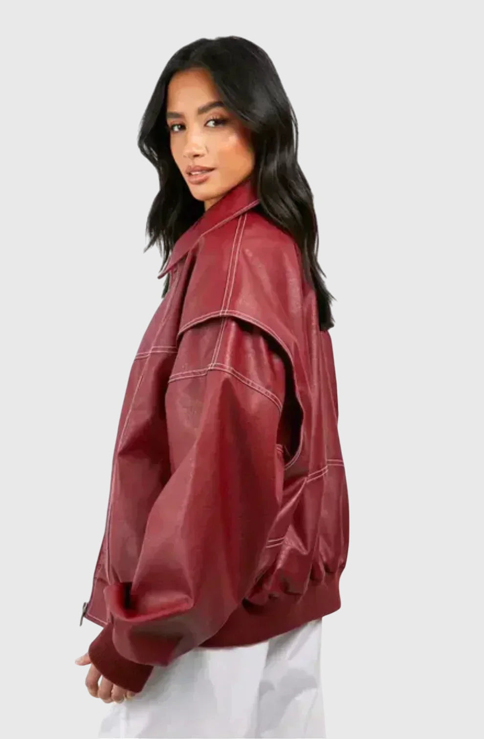 Faye | Casual Oversized Kurtka Skórzana