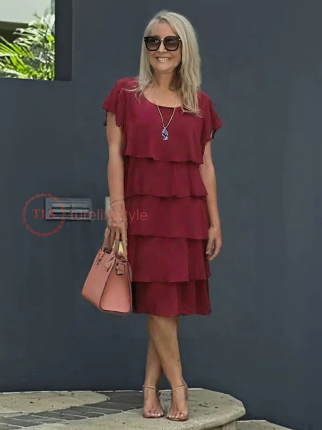 Giselle Sukienka Midi Damska – Zwiewna Sukienka z Szyfonu z Asymetrycznym, Warstwowym i Eleganckim Dołem