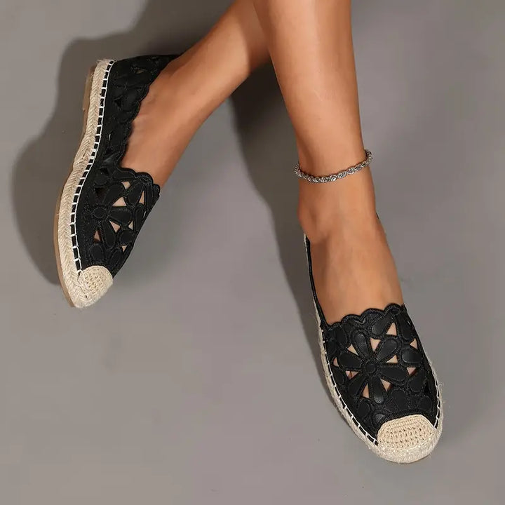 Aurélie Espadryle Damskie – Wygodne Letnie Buty z Eleganckim Kwiatowym Wzorem