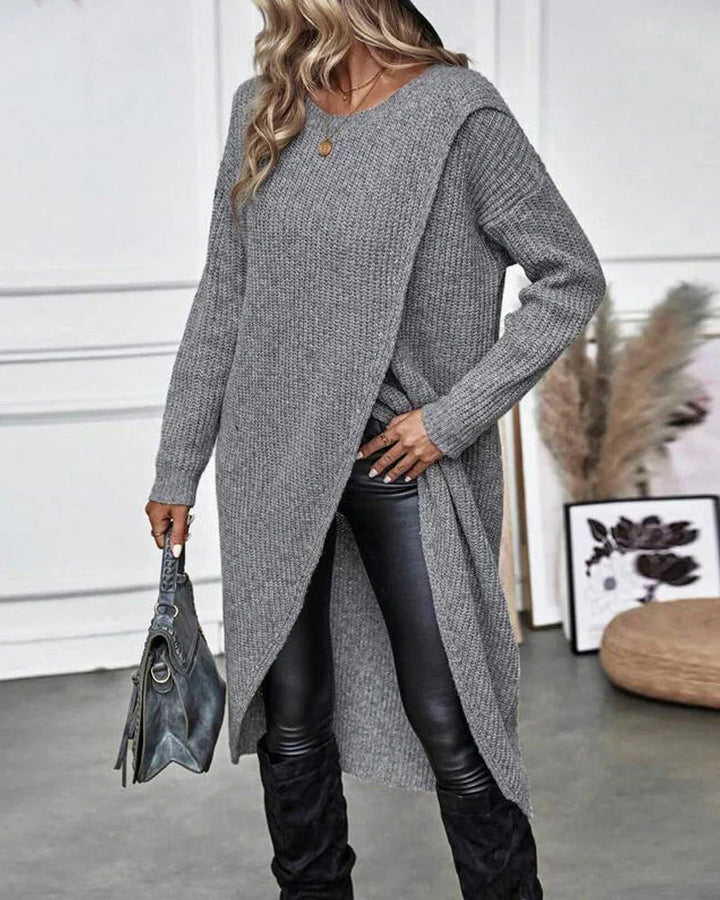 Sylvia Sweter Damski – Długi Sweter Elegancki & Wygodny na Codzienny Szykowny Look