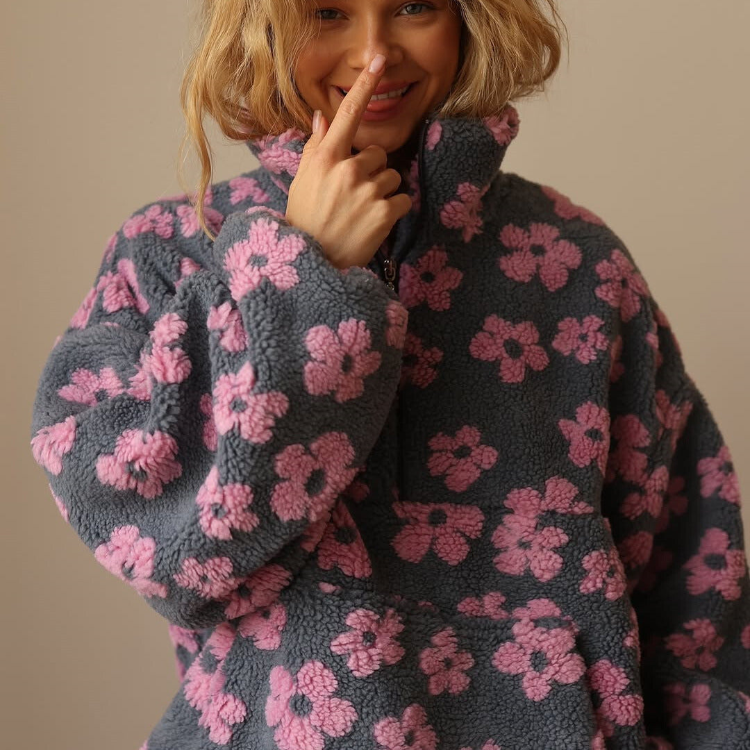 Daisy | Miękki, Przesadzony Hoodie z Długim Rękawem
