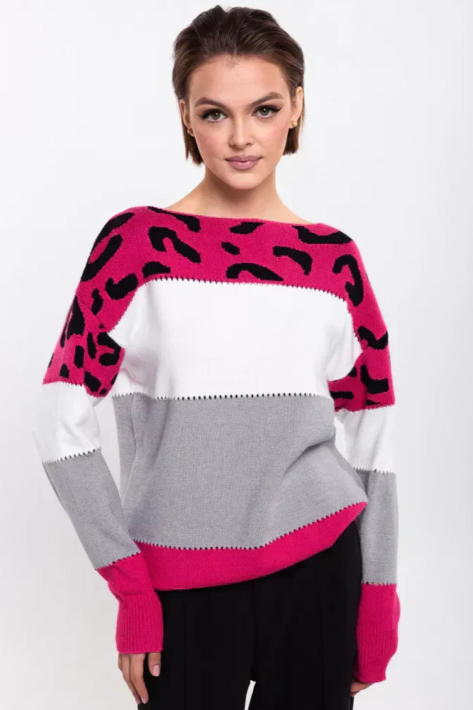 Alianna Sweter Damski – Miękka i Wygodna Bluza Polarowa w Panterkę na Casualowy Styl