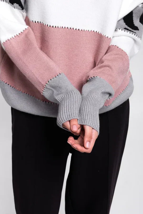 Alianna Sweter Damski – Miękka i Wygodna Bluza Polarowa w Panterkę na Casualowy Styl