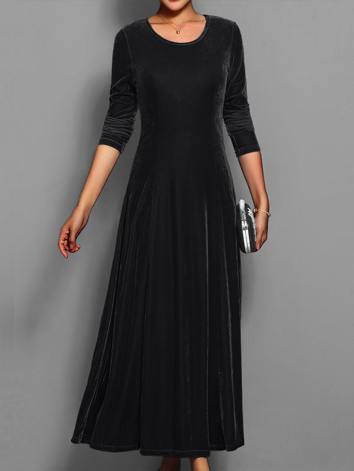Sonia Damska Sukienka Midi – Eleganckie Długie Rękawy & Ponadczasowy Design na Jesienne Stylizacje