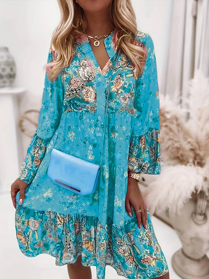 Pascale Sukienka Boho Damska – Lekka maxi z ponadczasowym kwiatowym wzorem i fasonem podkreślającym sylwetkę