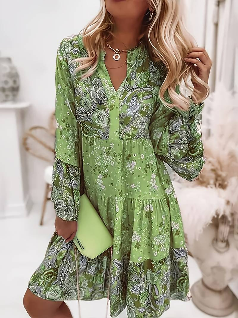 Pascale Sukienka Boho Damska – Lekka maxi z ponadczasowym kwiatowym wzorem i fasonem podkreślającym sylwetkę