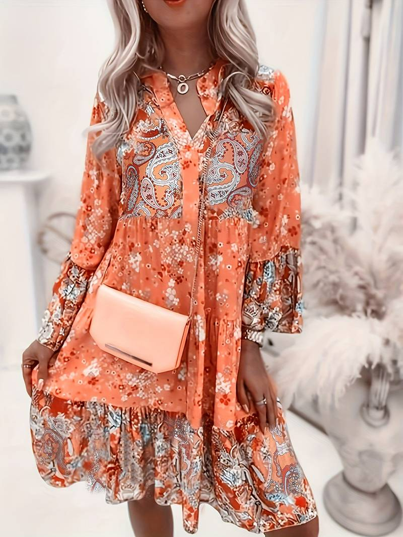 Pascale Sukienka Boho Damska – Lekka maxi z ponadczasowym kwiatowym wzorem i fasonem podkreślającym sylwetkę