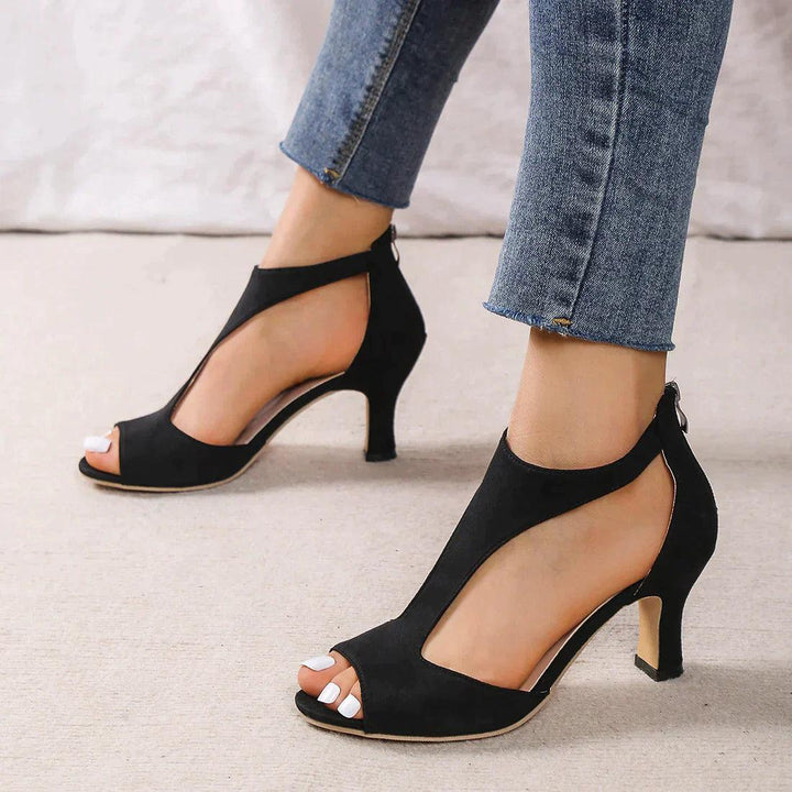 Damskie Sandały na Obcasie Cassie – Eleganckie Buty z Wycięciami i Wspierającą Wkładką