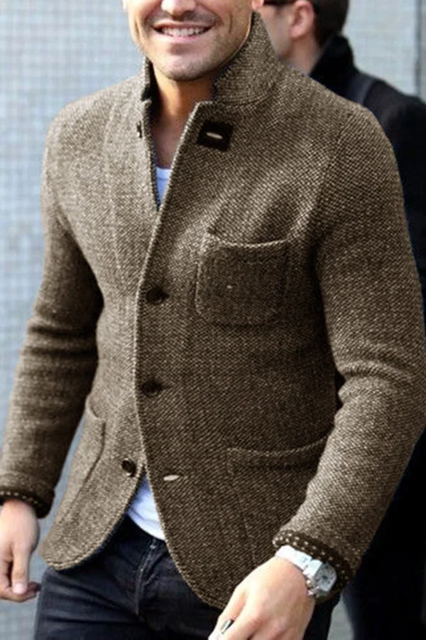 Rome Kardigan Męski – Elegancki Sweter z Miękkiej Wełny w Stylu Retro Chic