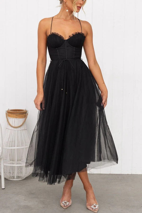 Ariana Sukienka Maxi Damska – Elegancka Letnia Sukienka Bez Rękawów z Okrągłym Dekoltem