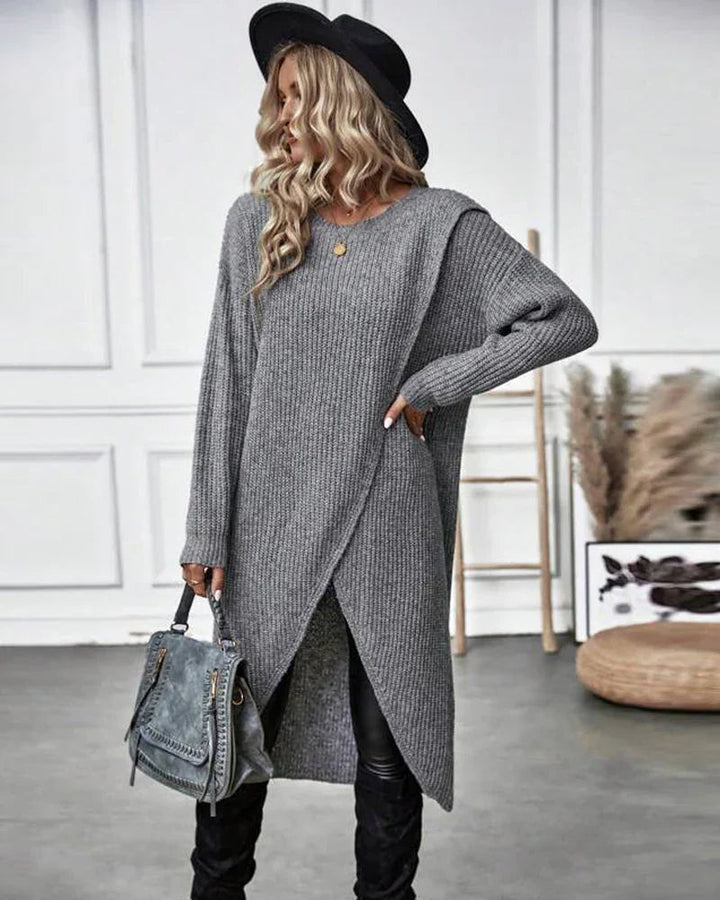 Sylvia Sweter Damski – Długi Sweter Elegancki & Wygodny na Codzienny Szykowny Look