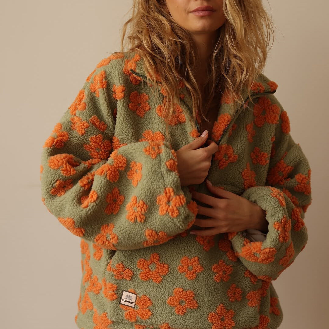 Daisy | Miękki, Przesadzony Hoodie z Długim Rękawem