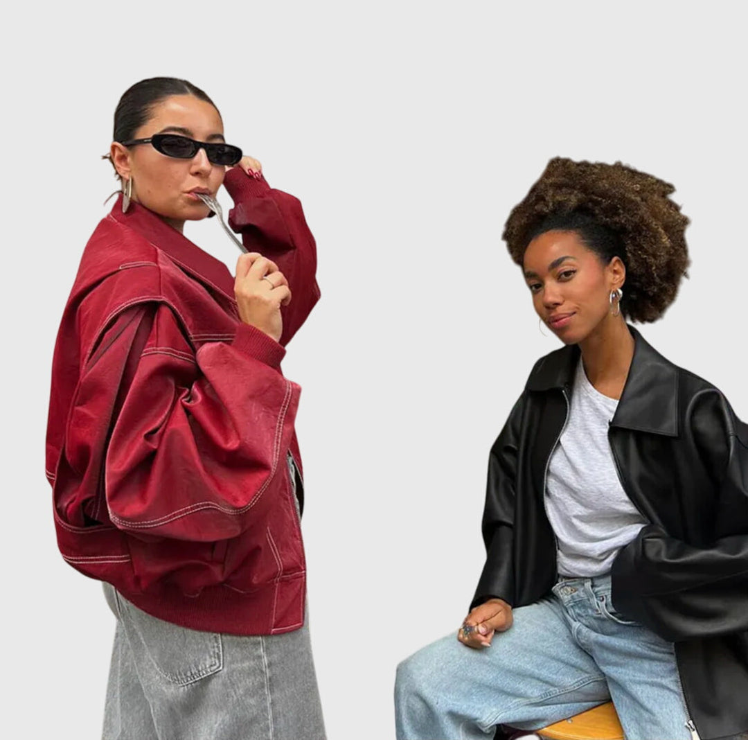 Faye | Casual Oversized Kurtka Skórzana