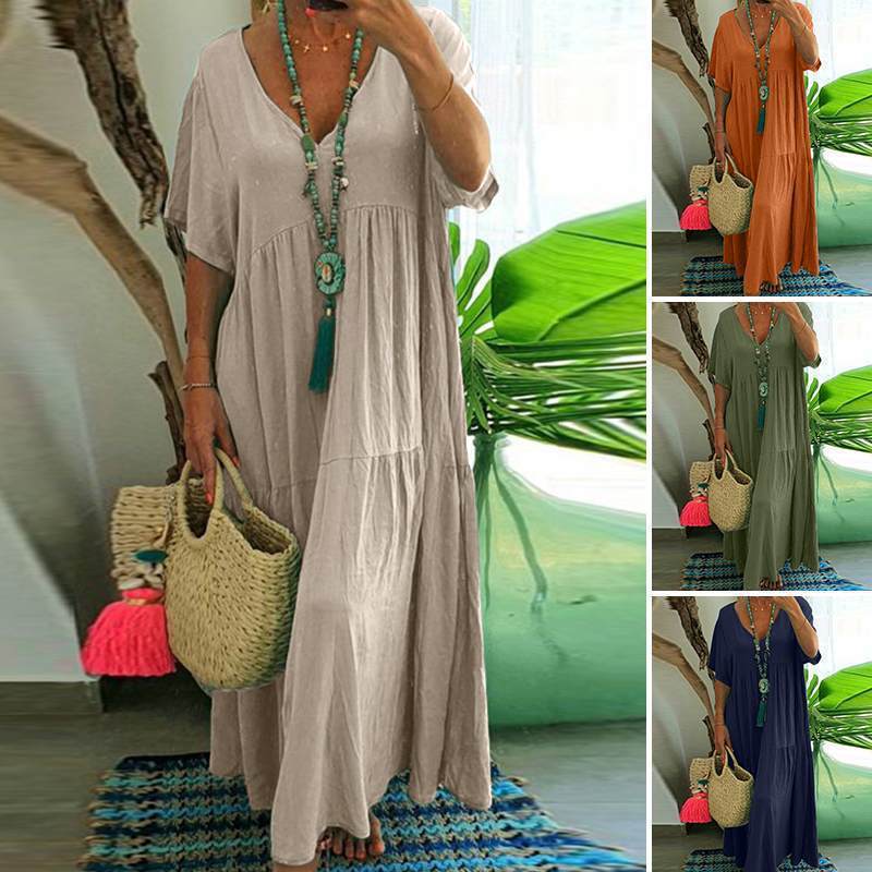 Saylor Długa Sukienka Letnia Damska – Luźna Sukienka Maxi w Stylu Boho na Wakacje i Czas Wolny