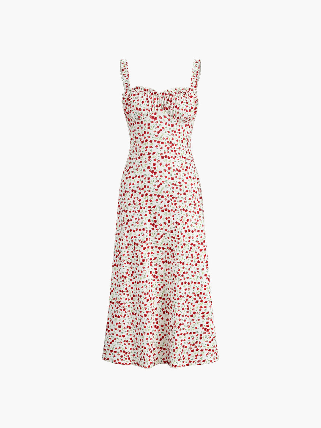 Sukienka Boho Midi Chloe – Letnia Sukienka na Ramiączkach z Kwiatowym Wzorem