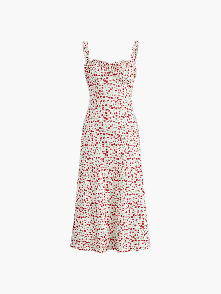 Sukienka Boho Midi Chloe – Letnia Sukienka na Ramiączkach z Kwiatowym Wzorem