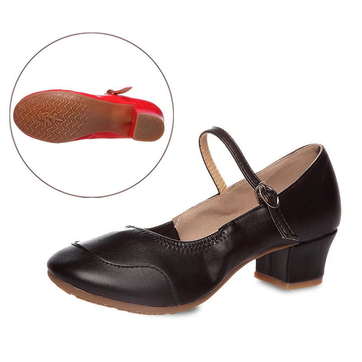 Charlotte Baleriny Damskie – Eleganckie Buty na Niskim Obcasie z Regulowanym Paseczkiem i Wygodą