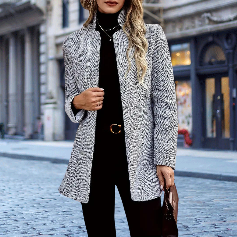 Camila Damski Marynarka – Slim Fit Elegancka Marynarka z Długimi Rękawami & Ponadczasowym Designem