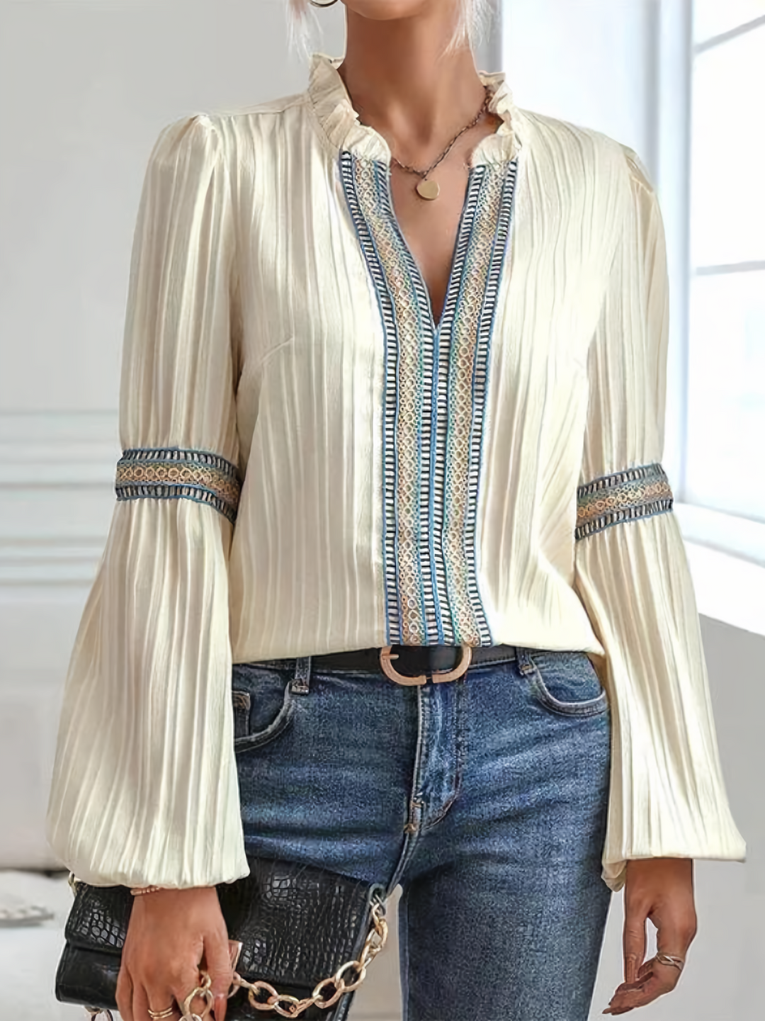 Caroline Bluzka Boho Damska – Elegancka i Lekka Bluzka w Stylu Boho z Nowoczesnymi Detalami