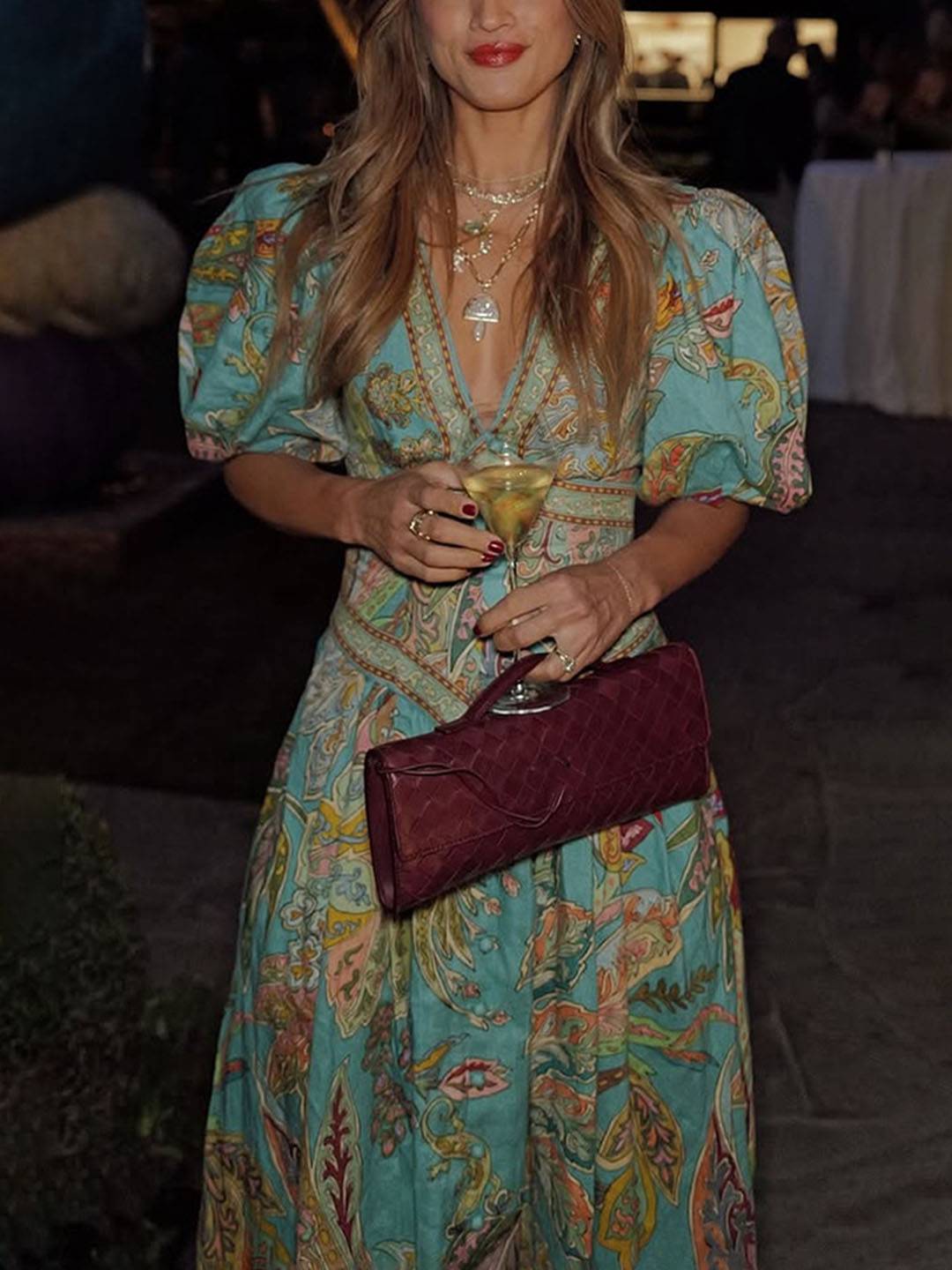 Scarlett Sukienka Maxi Damska – Elegancka Sukienka w Kwiaty z Dekoltem w Serek i Krótkimi Rękawami na Przyjęcia i Uroczystości