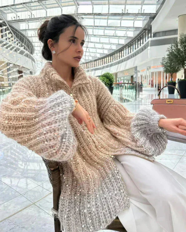 Sol Kardigan Damski – Elegancki Kardigan z Cekinami Wygodny i Szykowny