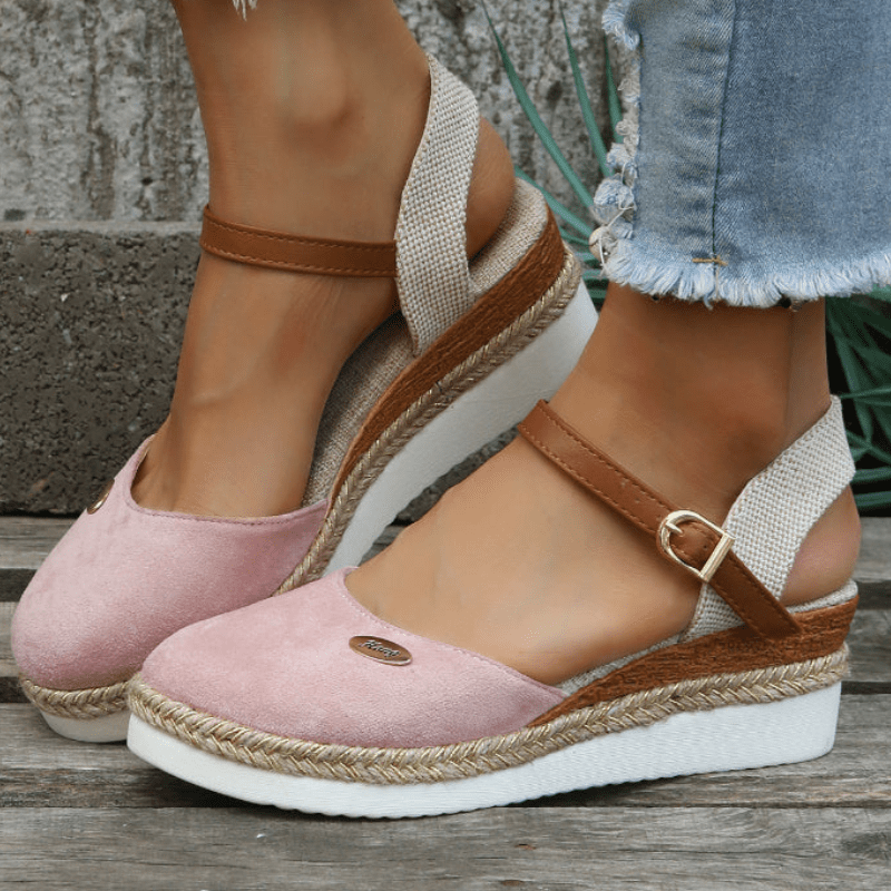 Carina Damskie Sandały – Eleganckie Koturny z Regulowanym Zapięciem na Klamrę i Boho Stylem
