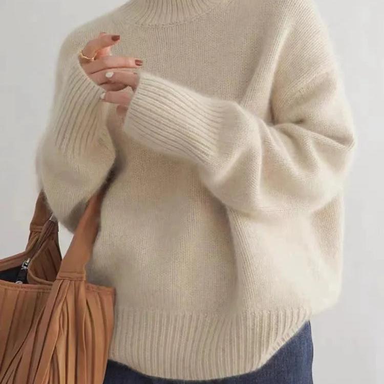 Sydney Sweter Damski Oversize z Golfem z Kaszmiru – Miękki, Ciepły i Elegancki