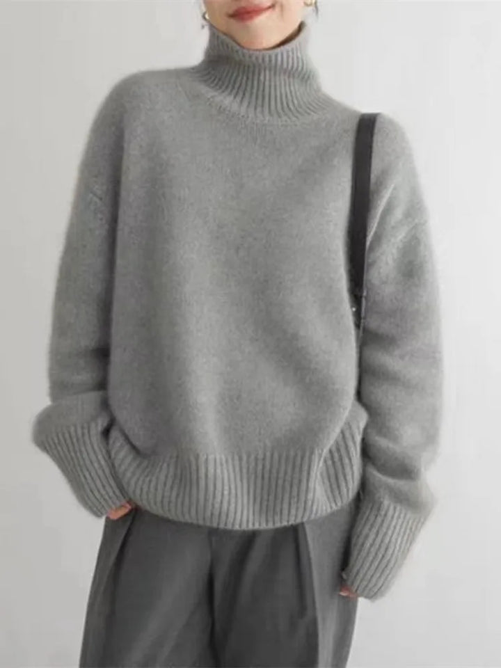 Seraphina Sweter Damski – Prążkowany i Wygodny Golf, Elegancki Styl na Zimę