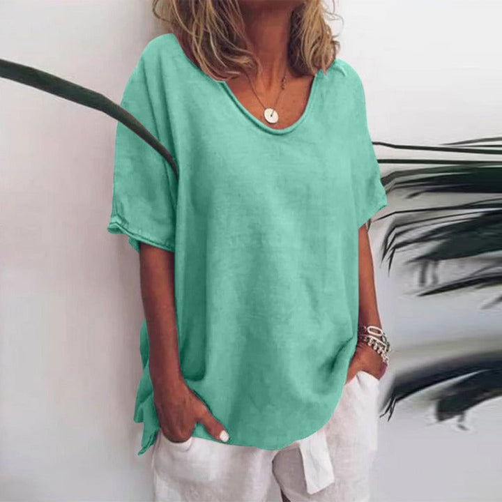 Ana Klasyczna Bluzka Damska – Bluzka o Luźnym Kroju i Krótkich Rękawach na Swobodny Look