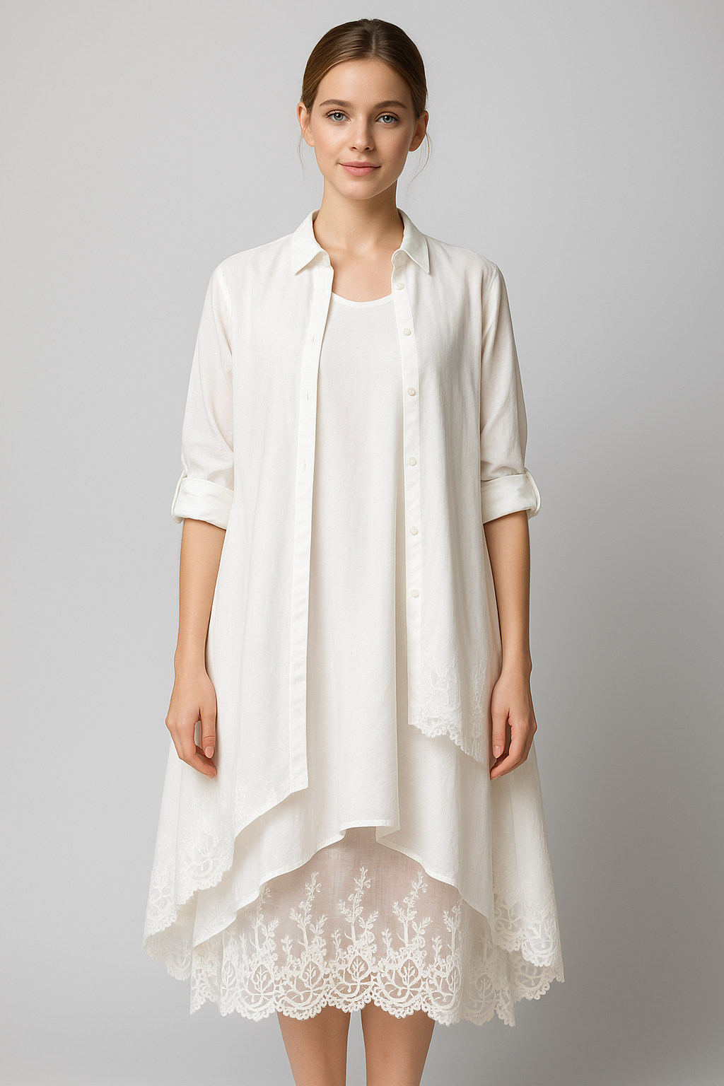 Aurora Sukienka Boho Damska – Letnia Oversize Sukienka o Luźnym, Koszulowym i Zwiewnym Stylu