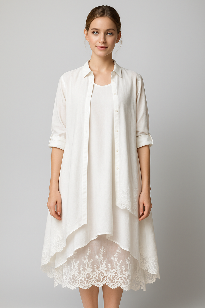 Aurora Sukienka Boho Damska – Letnia Oversize Sukienka o Luźnym, Koszulowym i Zwiewnym Stylu