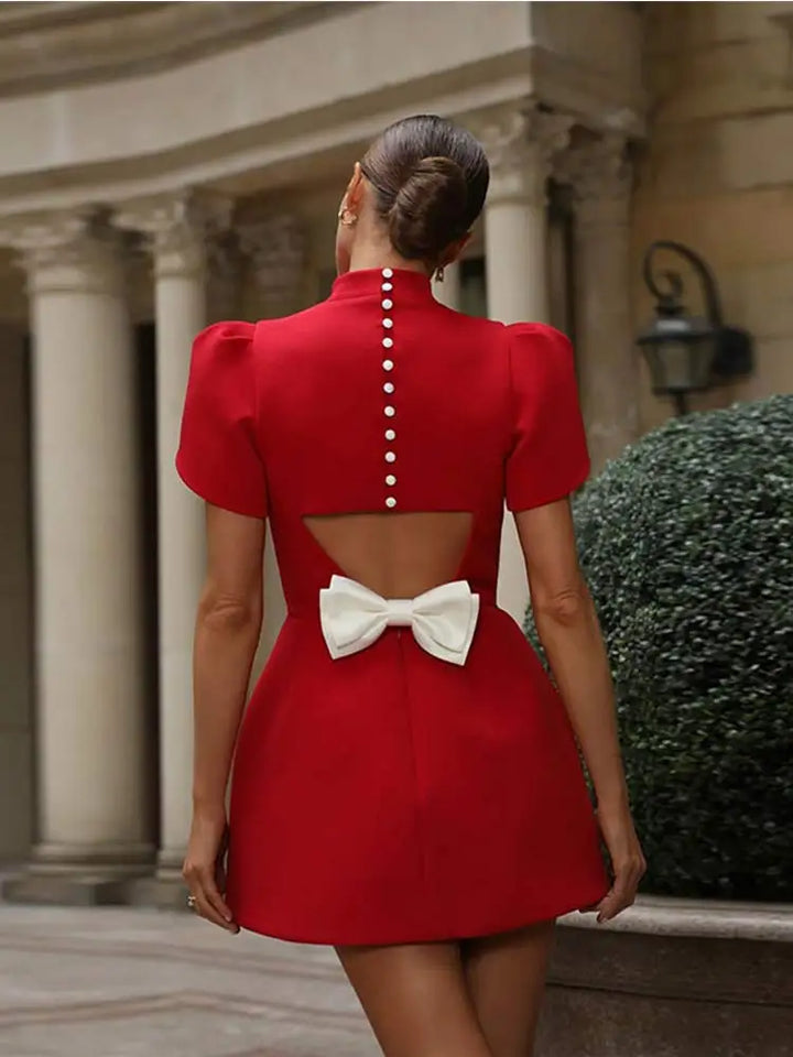 Sukienka Lissane Damska Czerwona Mini – Elegancka letnia sukienka z kokardą i stylowymi wycięciami