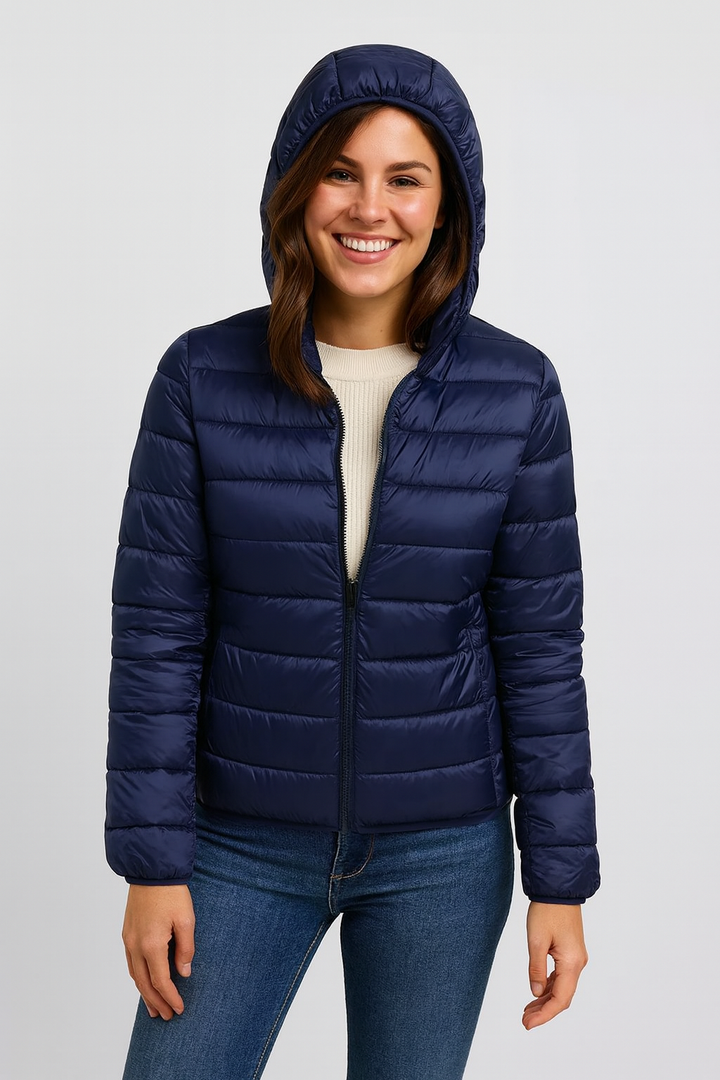 Fenella | Lekka kurtka pikowana o slim fit z wiatroodpornym kapturem