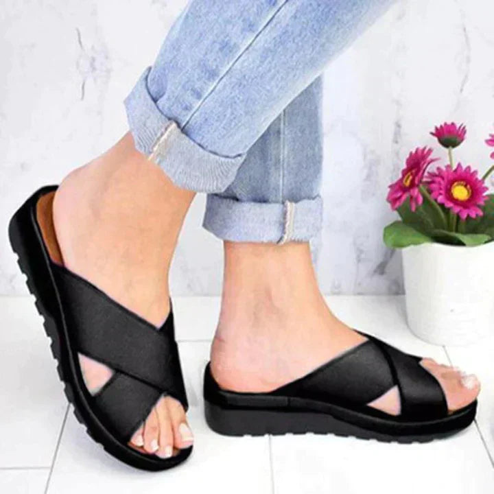 Sandały Damskie Celia – Ortopedyczne Letnie Sandały z Piankową Wkładką Memory Foam i Oddychającą Bawełną